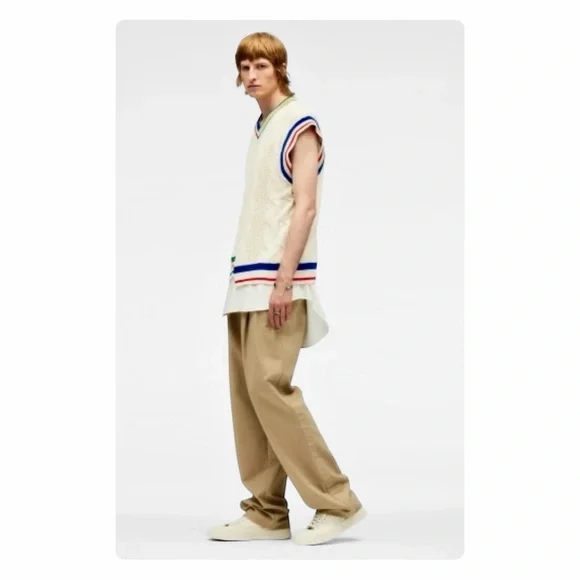 ★ Zara Unisex Limited Edition Asymmetrical Woven Vest 2023 SS - Cream ★